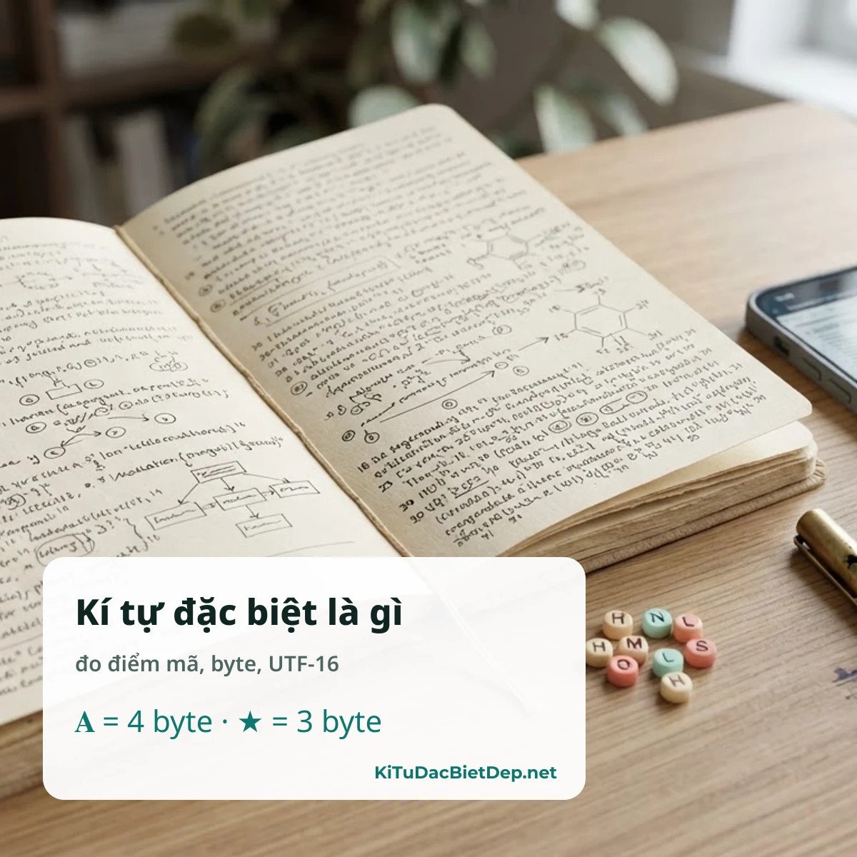 Sổ tay Unicode: điểm mã, byte UTF-8 và UTF-16 của kí tự đặc biệt